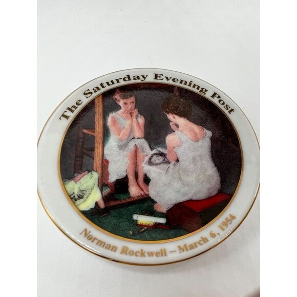 Vintage Norman Rockwell Plate The Saturday Evening Post Girl at the Mirror - Picture 1 of 9